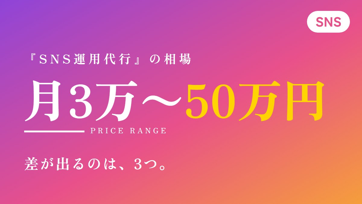 SNS運用代行の相場｜月3万〜50万円の差と中小企業の目安