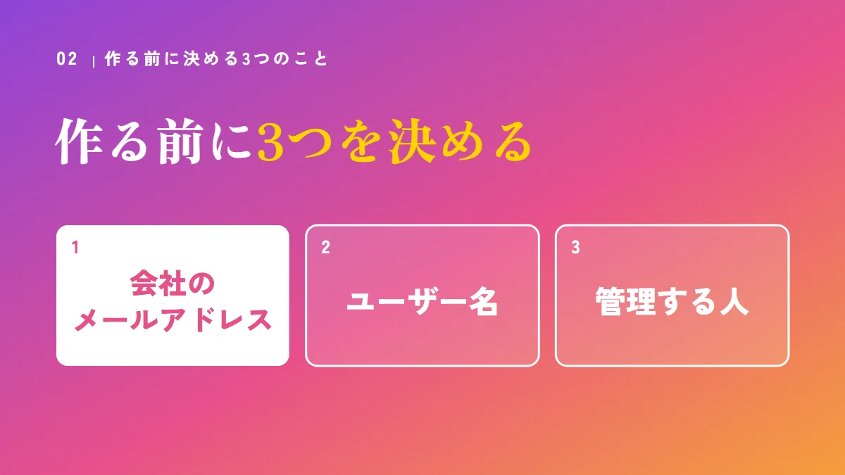 Xの企業アカウントを作る前に決める3つ：会社のメールアドレス、ユーザー名、管理する人